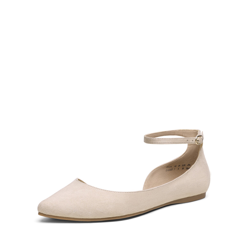Nude ankle strap flats shop